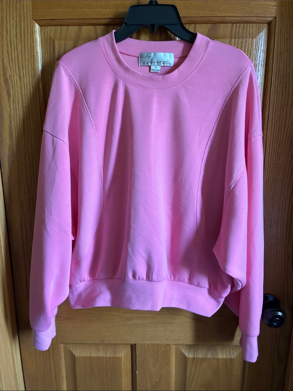 Vintage Havana Pink Relaxed Paneled Crewneck Sweatshirt